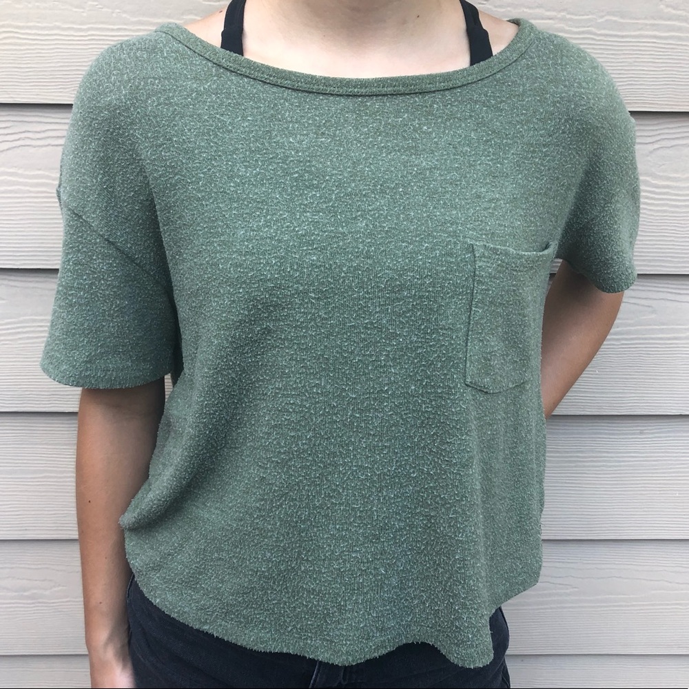 Green slouchy tee